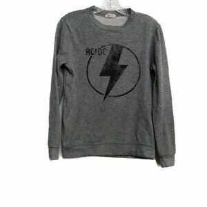 ACDC The Flash Womens Gray Sweatshirt Crew Neck Long Sleeve Polyester Size M